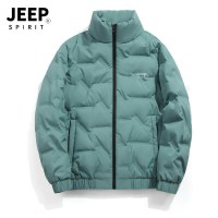 JEEPSPIRIT男士白鸭绒羽绒服弹力宽松大码男装羽绒外套男潮_294 4XL 草绿色