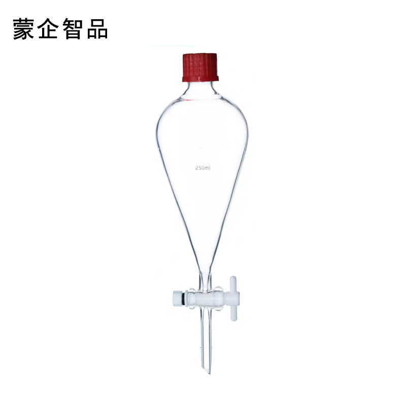 蒙企智品梨形分液漏斗旋钮式250ml/个高清大图