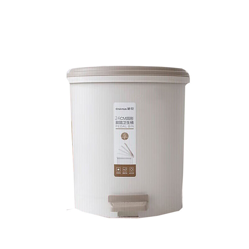 茶花(CHAHUA)25*26*23cm 印花脚踏卫生桶 6L(单位:台)棕彩