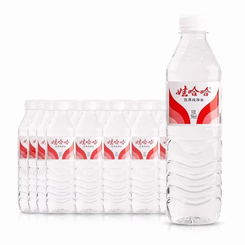 娃哈哈纯净水596ml*12瓶大瓶家庭会议饮用水非矿泉水