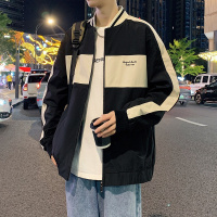 唐狮|外套男秋季棒球领拼接印花短款外套棒球服外套男男士休闲外套 默认颜色 S