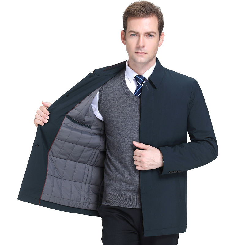 免费试穿 2024春秋正品新款夹棉夹克男士外套加厚爸爸冬装翻领休闲中老年茄克衫棉衣高端外套正品官方旗舰店高清大图