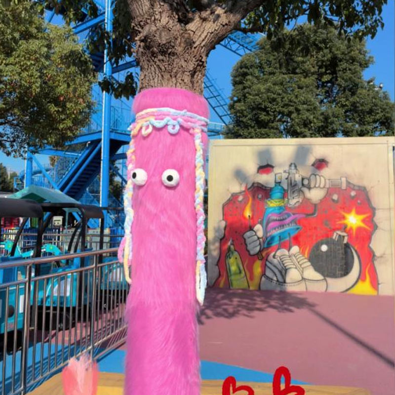 智美环球 创意装饰树木装扮粗毛线缠绕编织 浅宝蓝套装高清大图