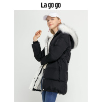 Lagogo/拉谷谷2018新款港味简约时尚羽绒服女HCYY43XA96