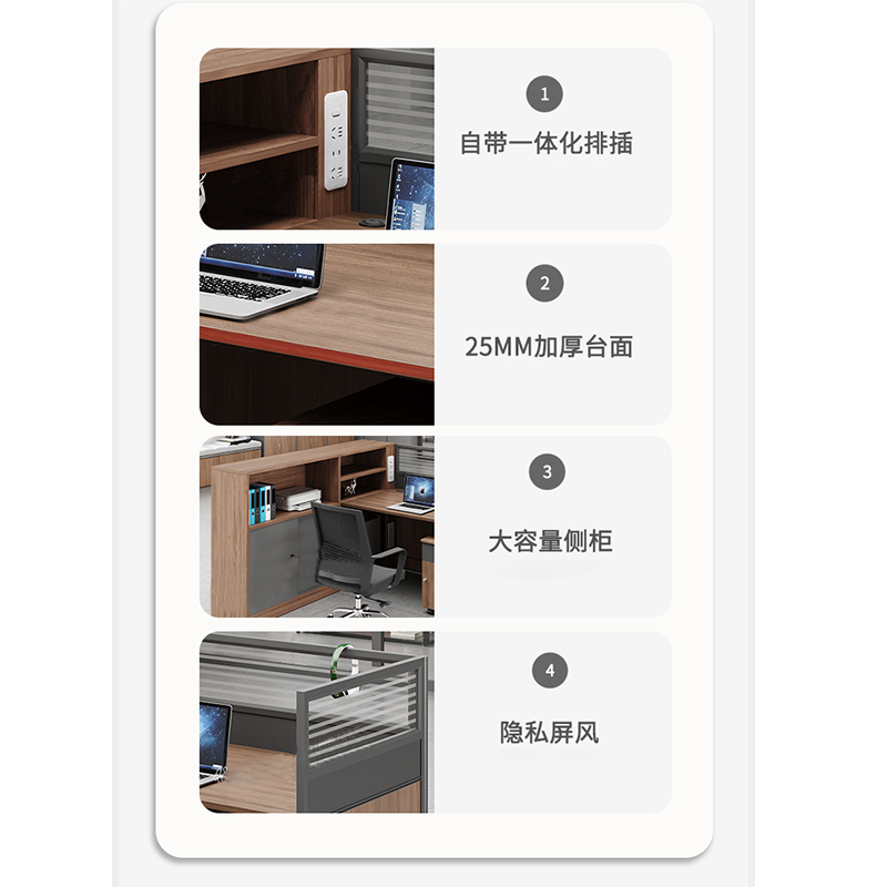 翼澜 职员桌 单人位 张高清大图