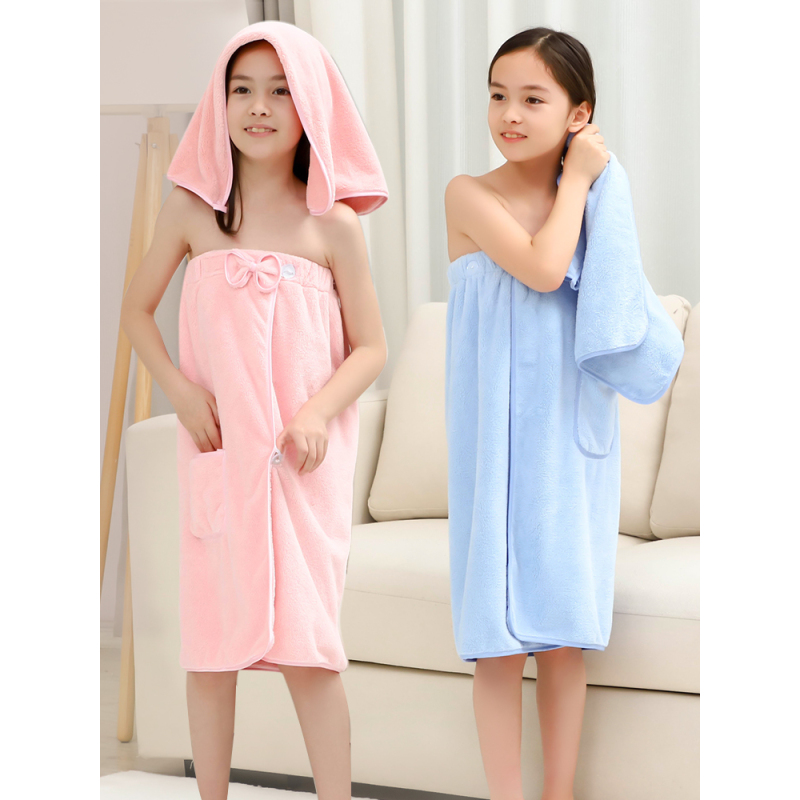 恋名媛浴巾儿童专用大童女童大号可穿可裹棉吸水速干洗澡家用公主可爱