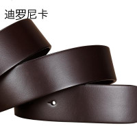 迪罗尼卡男士皮带真皮平滑扣铜扣腰带男休闲个性 裤带潮男皮带 货