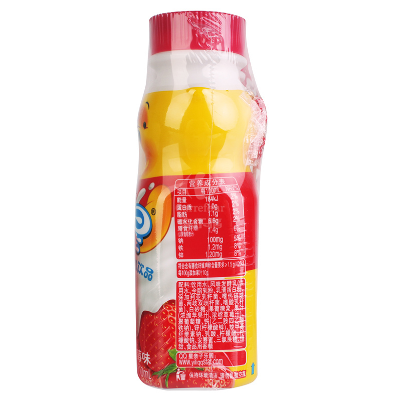 伊利qq星营养果汁酸奶饮品草莓味200ml16