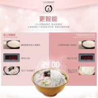 Midea/美的 WFS3018Q 美的电饭煲3L/升 智能迷你家用电饭锅底盘加热 3-4人 黄晶蜂窝内胆 粉色