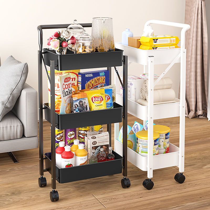 小推车厨房小手推车置物架可多层落地式带轮菜篮架子蔬菜水果收纳架