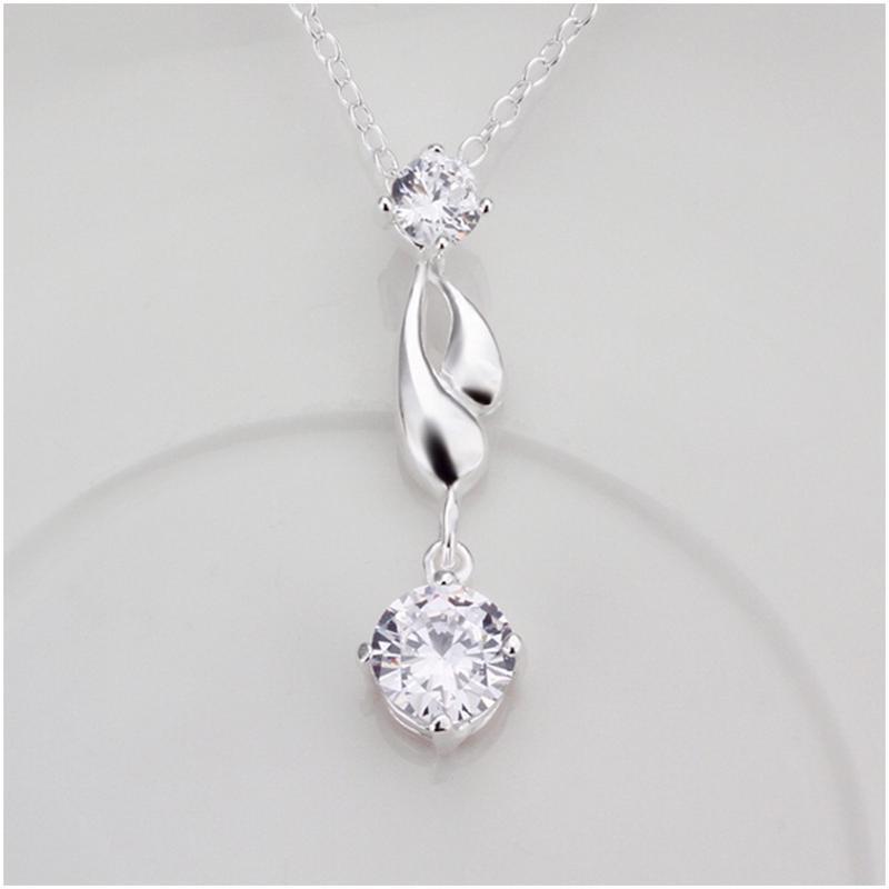 N495 Women Silver Necklace 镀925纯银女项链日韩版锁骨链潮人送女朋友七夕情人节礼物