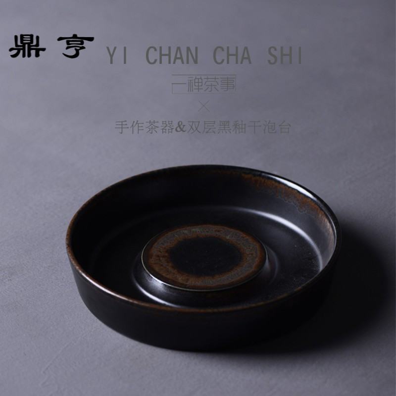 鼎亨一禅茶事 景德镇双层养壶垫干泡台茶盘壶承壶托复古日式手作
