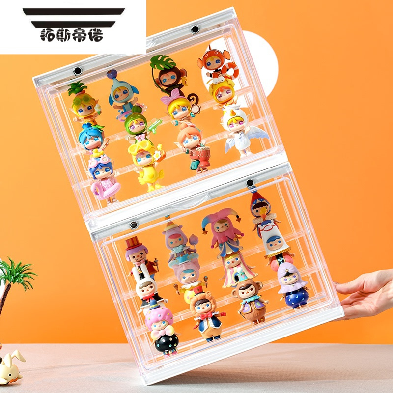 拓斯帝诺盲盒收纳展示架泡泡玛特展示盒亚克力透明防尘盒子手办展示柜
