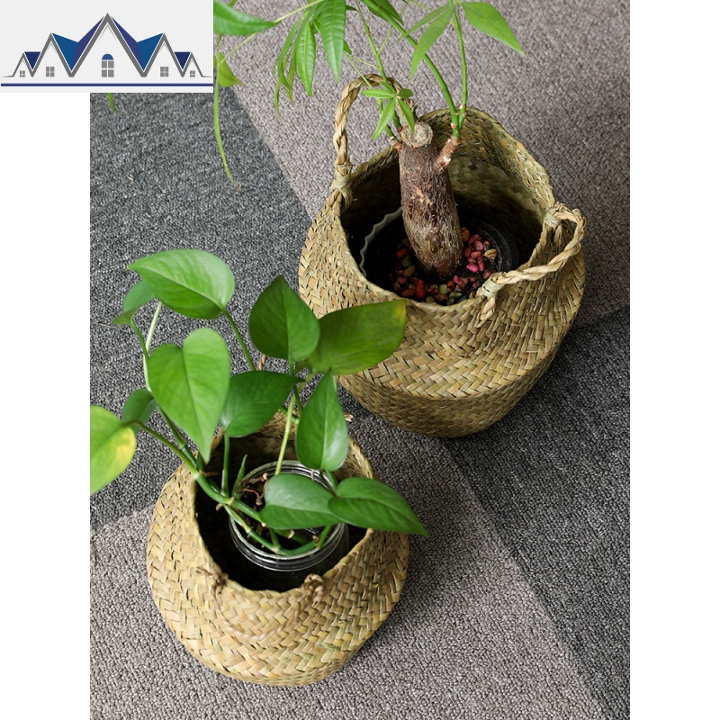 KENS 创意海编花篮花盆手工收纳篮 多用折叠盆栽篮 田园储物篮 三维工匠