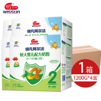 明一水解配方奶粉 领凡阿尔法2段6-12个月较大婴儿配方奶粉1200g*4盒箱装