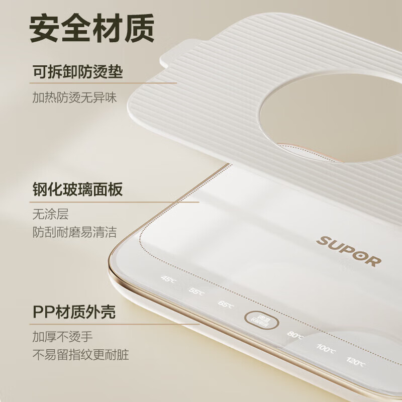 苏泊尔(SUPOR)暖菜板 家用热饭菜板保温板 恒温加热杯垫 暖茶热牛奶神器一人食多功能暖杯垫BF2015A810D高清大图