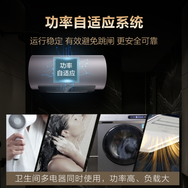 AO史密斯60升电热水器 5kW大功率速热 金圭内胆 阻电断电双防护 大镜面全触屏 CEWH-60GA