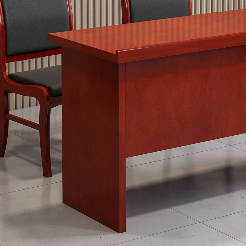 科野 双人会议桌长条桌培训桌油漆实木贴皮会议桌椅组合学习桌课桌kycc1800*400*750含3实木椅可定制高清大图