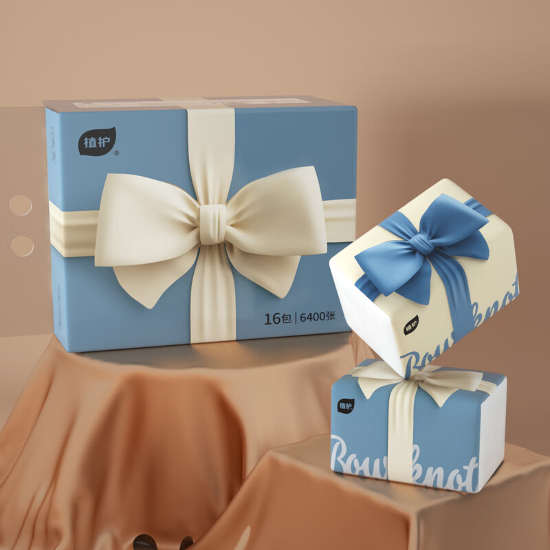 植护 ZH305194N10 纸面纸 蝴蝶结抽纸 140*175mm/4层 100抽 10包/提