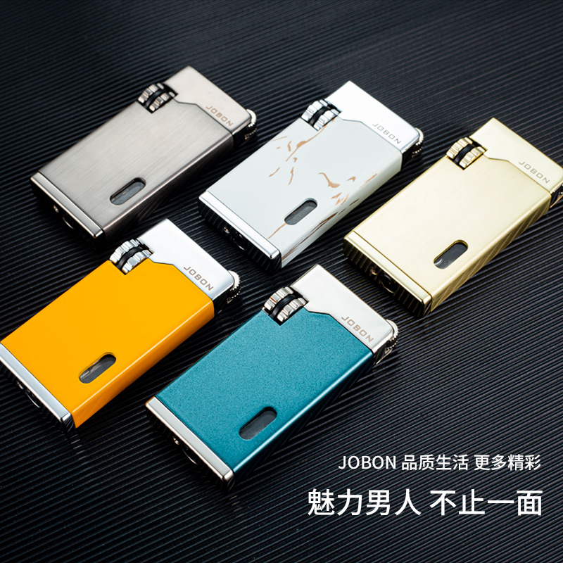 中邦ZB-999充气打火机防风蓝焰双火直冲可视气仓砂轮点火男士礼品高清大图