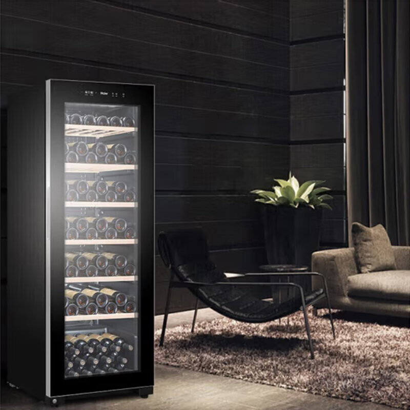 海尔(haier)320升立式家用大容量红酒柜 恒温恒湿智能控温冷藏保鲜