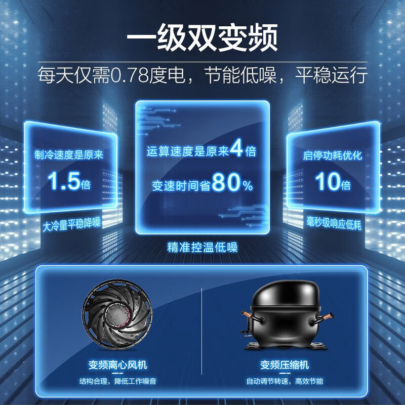 海尔冰箱405升四开门十字对开门多门双变频一级能效风冷无霜超薄电冰箱母婴空间三档变温电冰箱
