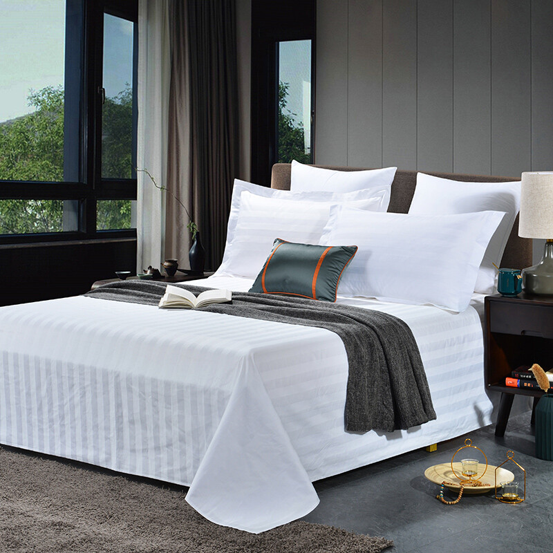洛菲源 缎条床单 酒店宾馆招待所常用白床单260*280cm条