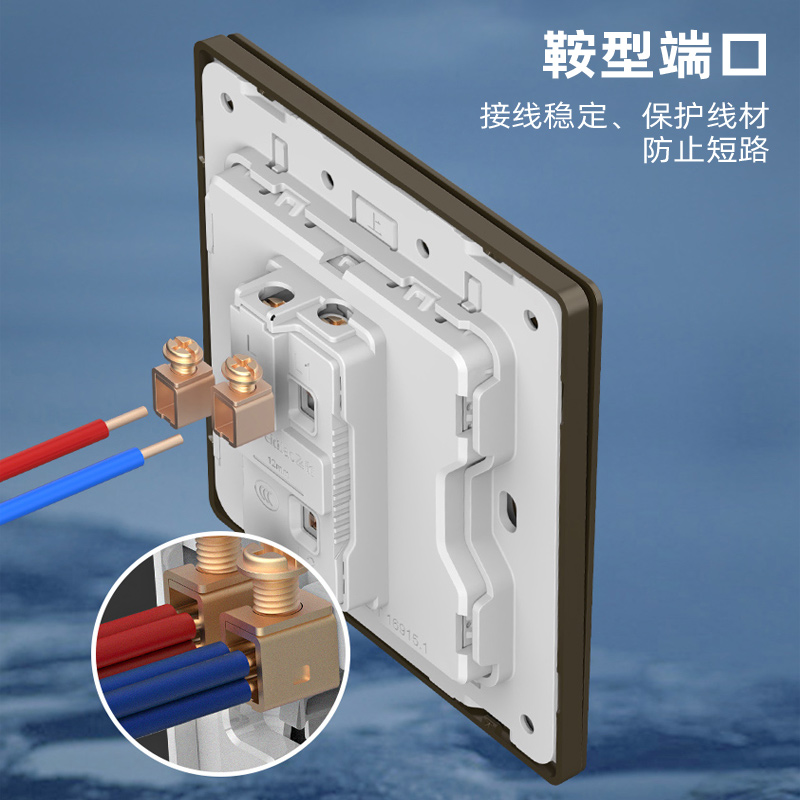 飞雕(FEIDIAO)超薄大板 开关插座格韵系列86型带开关插座面板墙壁电源插座联体二三插 格韵荧光灰五孔插高清大图