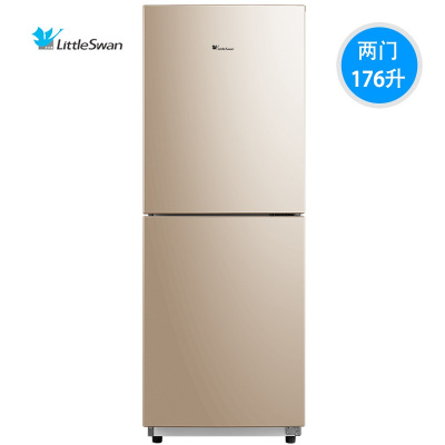 小天鹅(LittleSwan)176L双开门小冰箱 节能安静 母婴儿童家用宿舍冷冻冷藏 阳光米 BCD-176L