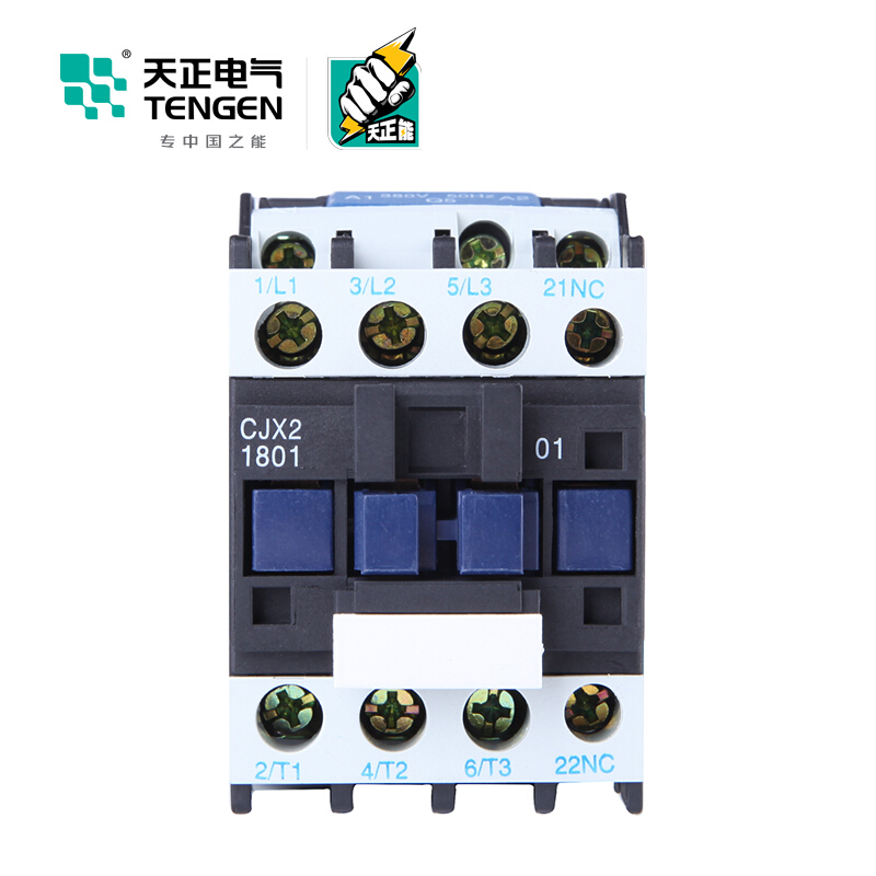 天正电气 CJX2-1801 380V 3NO 1NC 18A 50Hz 3P 02010070080 交流接触器