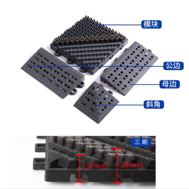 龙宇三刷15*15cm(红色)高档三合一拼接防滑垫 加密办公楼酒店大商场室外迎宾地毯户外除尘防水迎宾地毯地垫 片高清大图