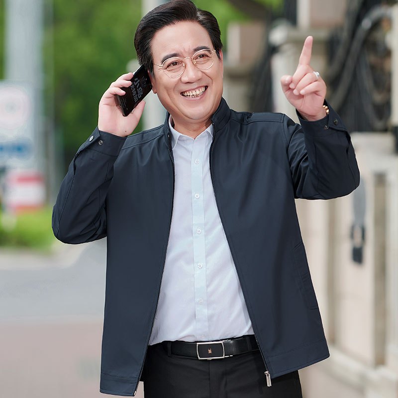 newlake中年男秋装外套中老年人夹克男士衣服休闲春秋冬男装上衣加绒