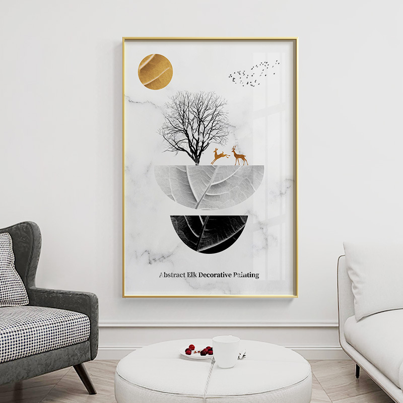 乔迁礼品客厅装饰画沙发背景墙挂画北欧餐厅卧室壁画现代简约几何图形