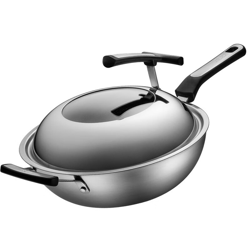 爱仕达锅子炒锅家用平底少油烟厨具防粘明火可立盖小炒锅