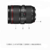 佳能(Canon) EF 24-105mm f/4L II+滤镜组 拆机版佳能卡口 77mm口径 红圈广角变焦镜头
