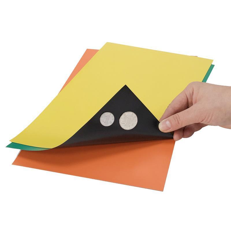 教学教具软磁铁磁性贴a4彩色磁片软磁吸铁石磁铁贴片磁力贴白色1件8片