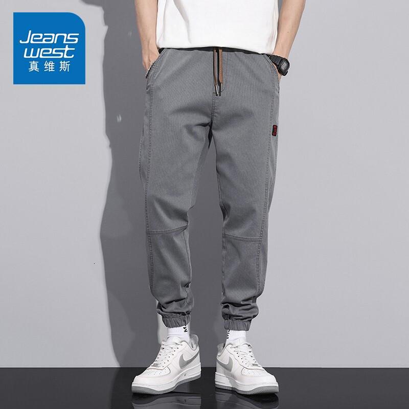真维斯夏季工装裤男士休闲宽松束脚裤运动潮牌薄款新款男装长裤子