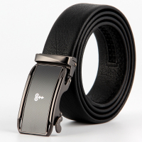 恒源祥 男士休闲 时尚牛皮裤带 自动扣 HJD18AA016 黑色