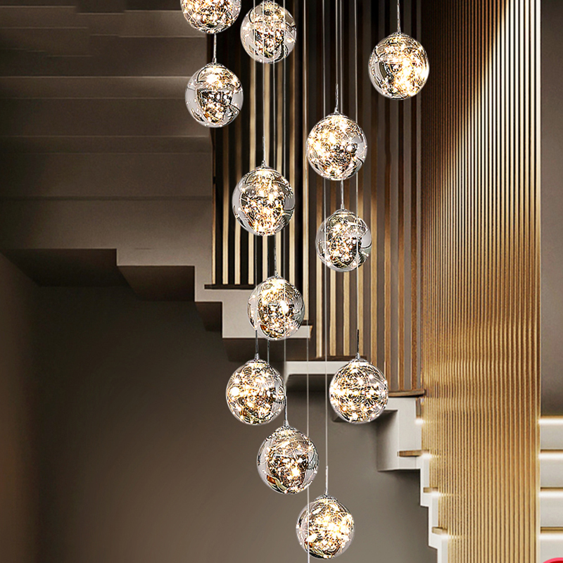 别墅楼梯客厅水晶灯大吊灯