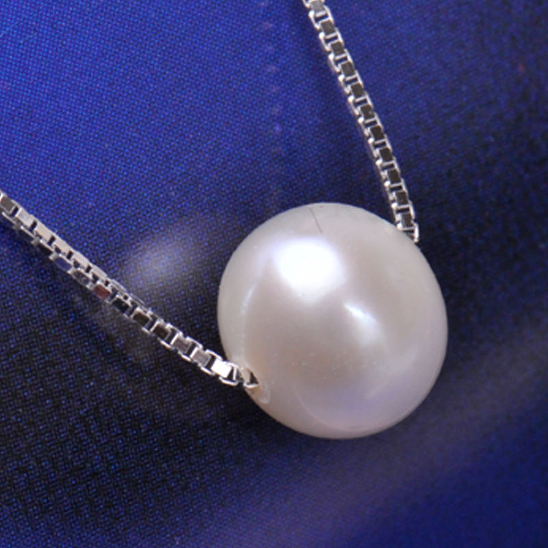 梦克拉mkela淡水珍珠吊坠项链路路通项链珍珠扁圆