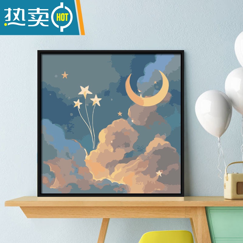 敬平现代简约小众抽象动漫客厅装饰画沙发背景墙油画肌理唯美挂画装饰画高清大图