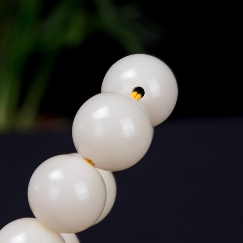 居典judian正宗白玉菩提根佛珠手链高密顺白精工菩提子男士单圈民族风