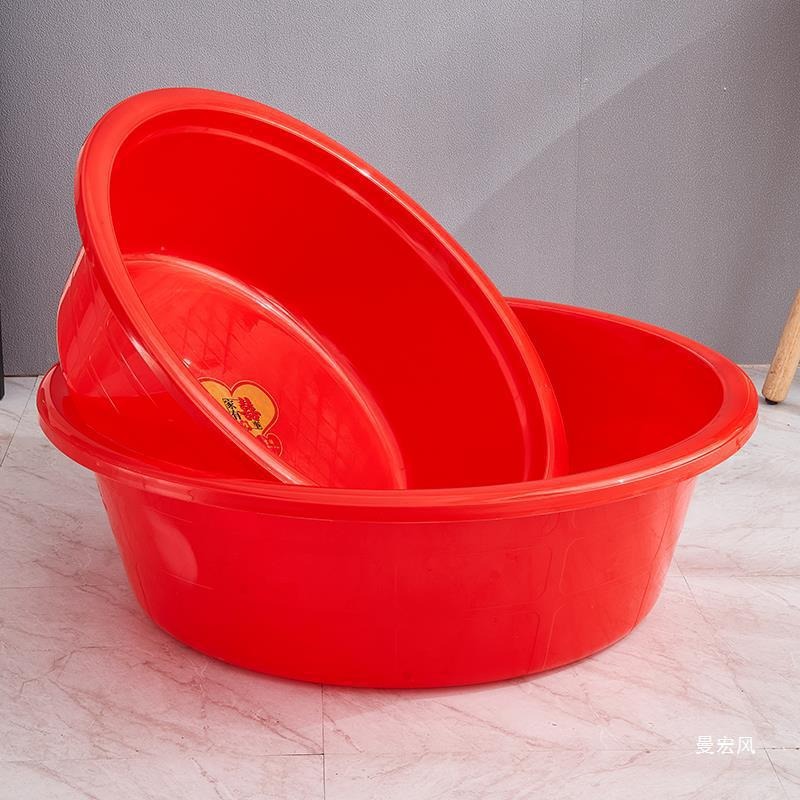 丽佳邦家用大号塑料盆加厚[直径60cm]特厚红盆高清大图
