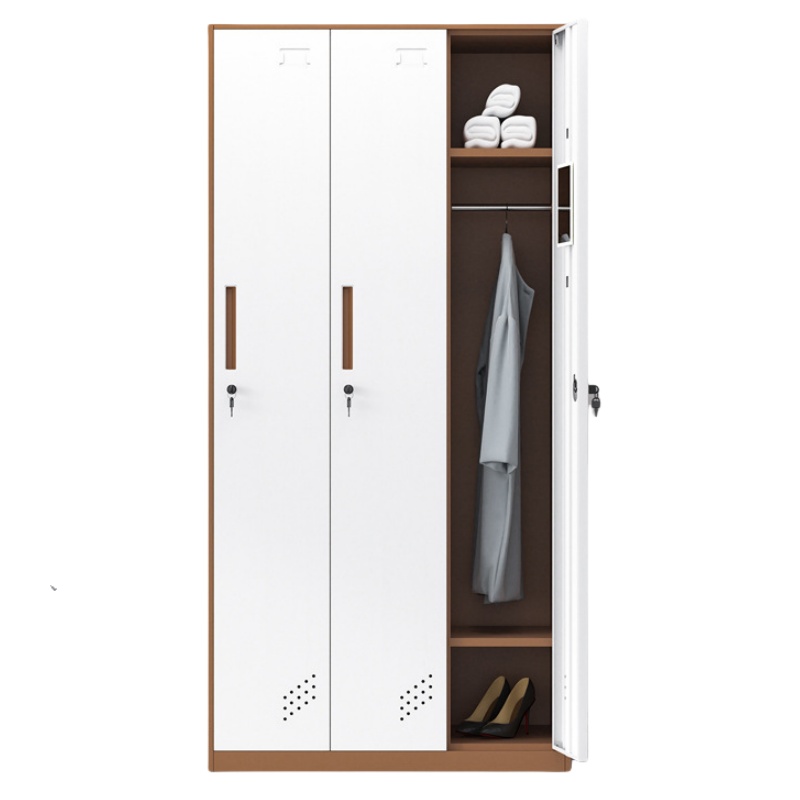 凌迪星咖色3门更衣柜900*500*1850mm台高清大图