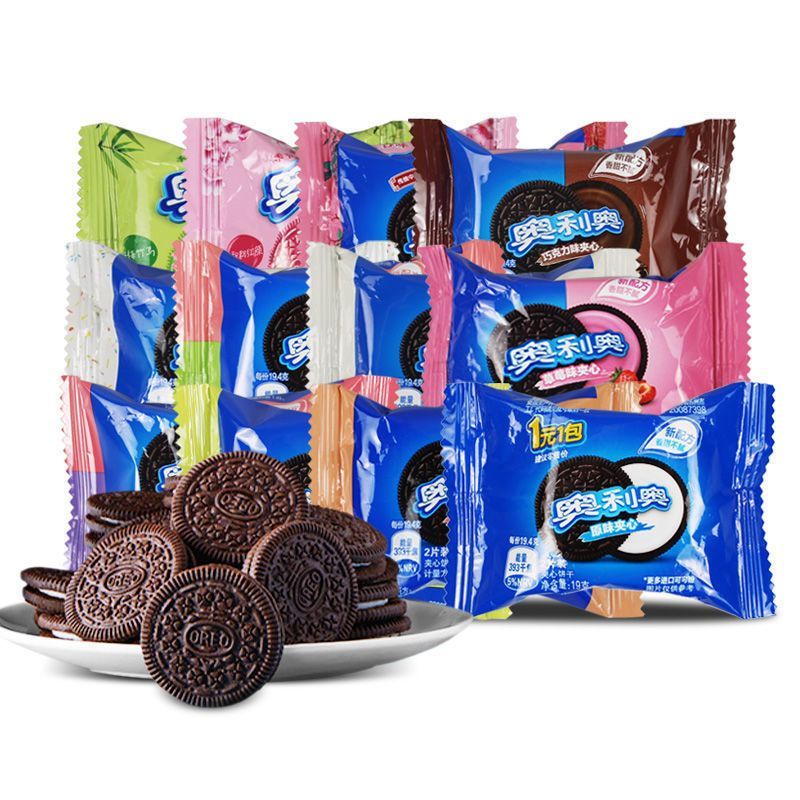 奥利奥夹心饼干碎巧克力原味抹茶味草莓味白桃乌龙味双果味散装500g