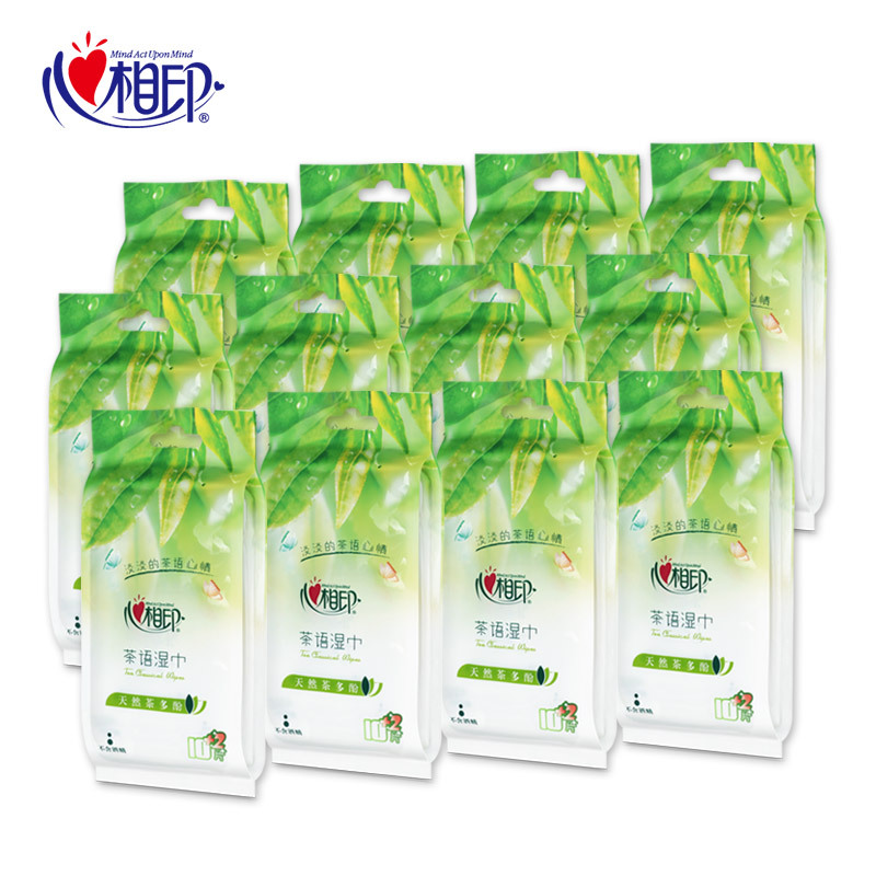 心相印 湿巾小包茶语系列洁肤湿纸巾便携包装 XCR001(10片*12包)