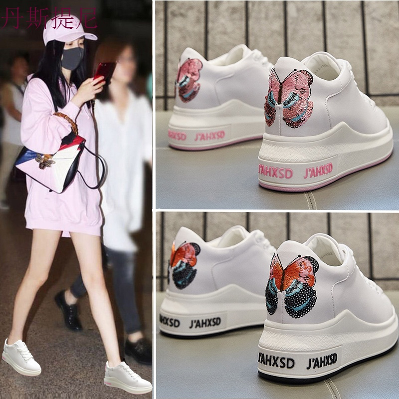 2018春季新款内增高小白鞋女厚底韩版百搭休闲鞋7cm女鞋坡跟白色