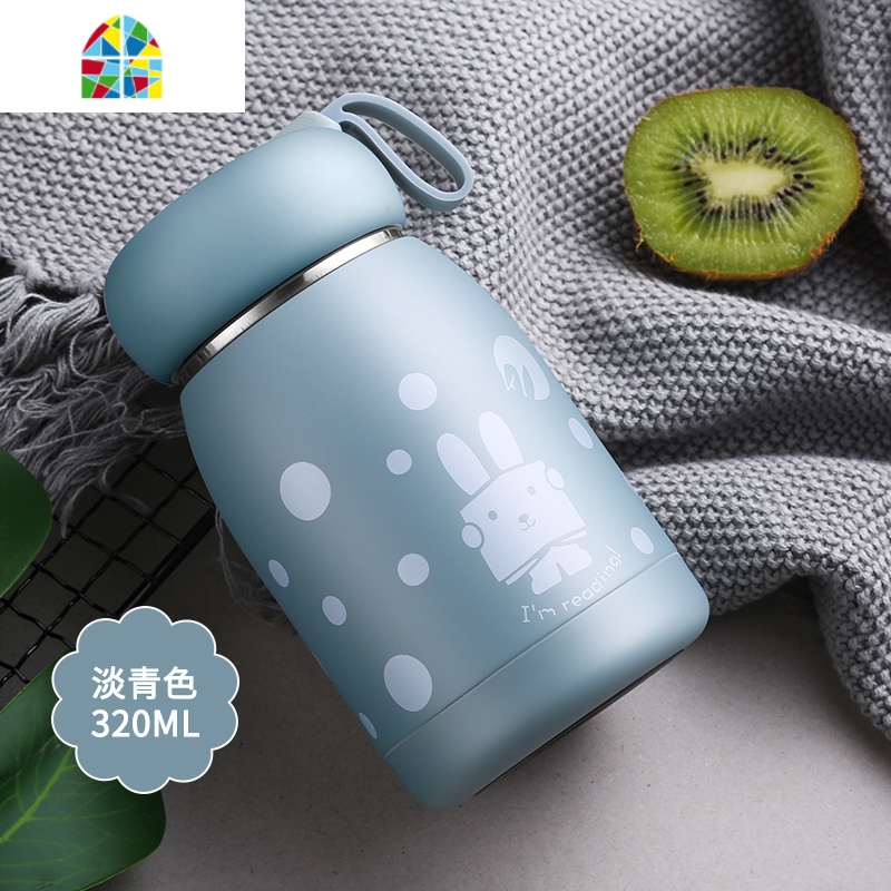 迷你保温杯女便携学生少女儿童小巧可爱水杯网红简约韩版超萌杯子 FENGHOU 优雅青高清大图
