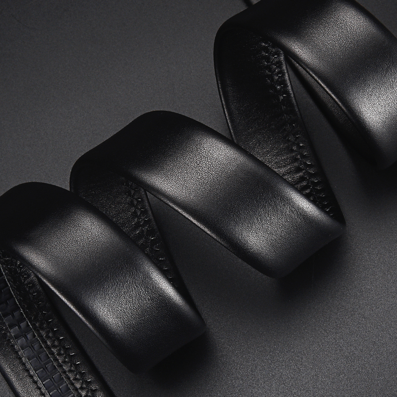 啄木鸟皮带不带头无头真皮腰带男士自动扣商务纯牛皮带男款皮纯皮高清大图