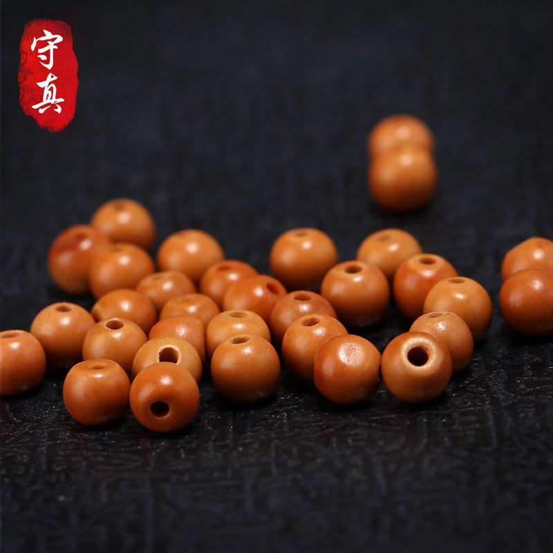 橄榄核正圆光珠隔珠隔片218颗苹果圆长手串素串文玩diy配饰配件35mm